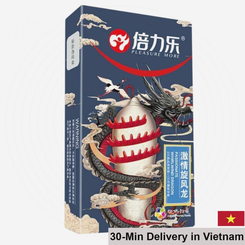 Passinote Whirl Wind Dragon Large Ribbed Condom 