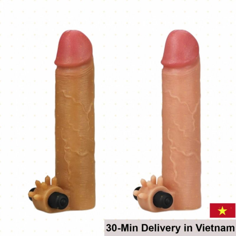 Lovetoy Nature Extender Ribbed Vibrating Condom Soft Silicone 