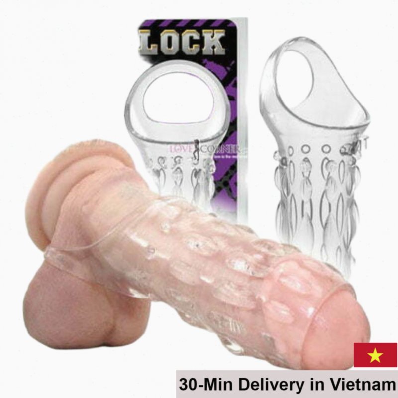 USA SHP435 Textured G-Spot Penis Extension Condom with Strap 