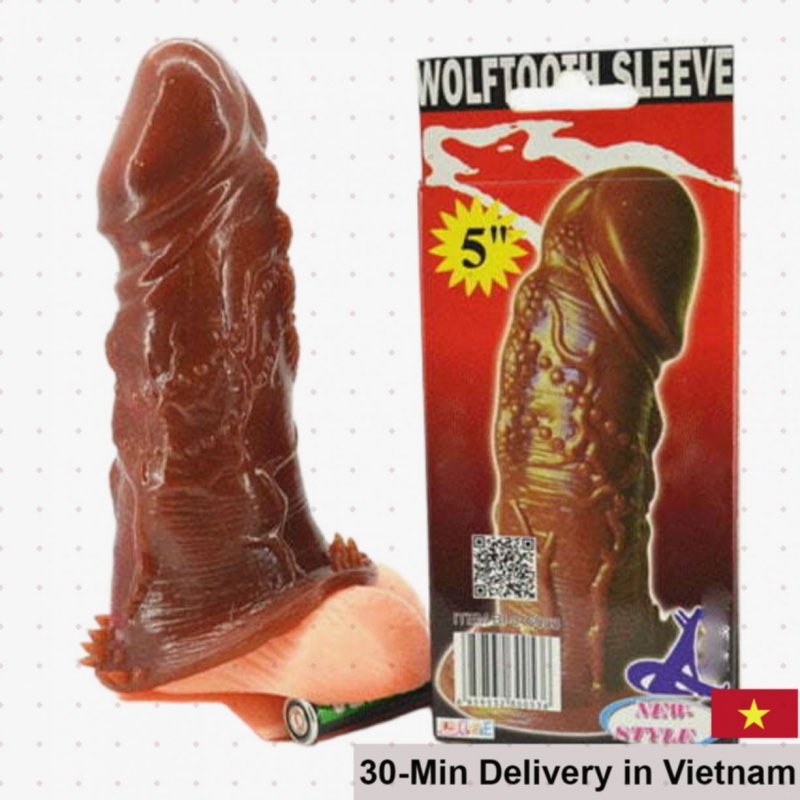 SHP196 Brown Soft Enlarging Penis Extension Sleeve, Comfortable 