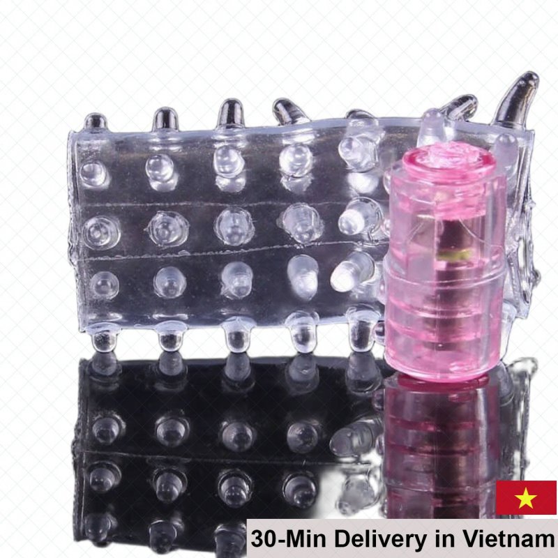 Silicone Vibrating Ribbed Condom Mid-Length Pleasure 