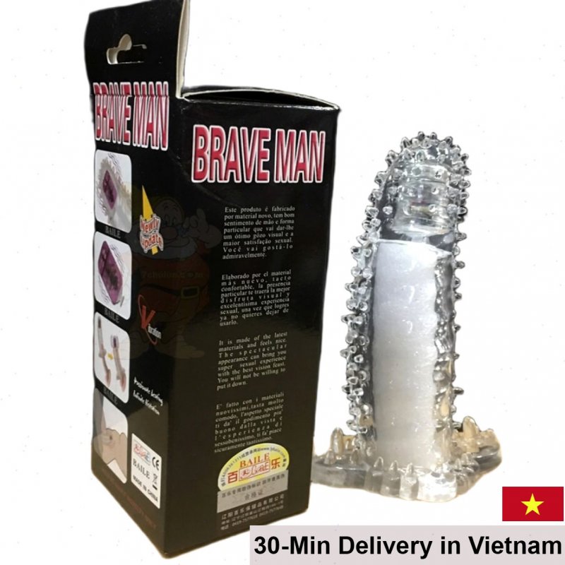 Brave Man Vibrating Penis Sleeve 18x4cm Silicon 