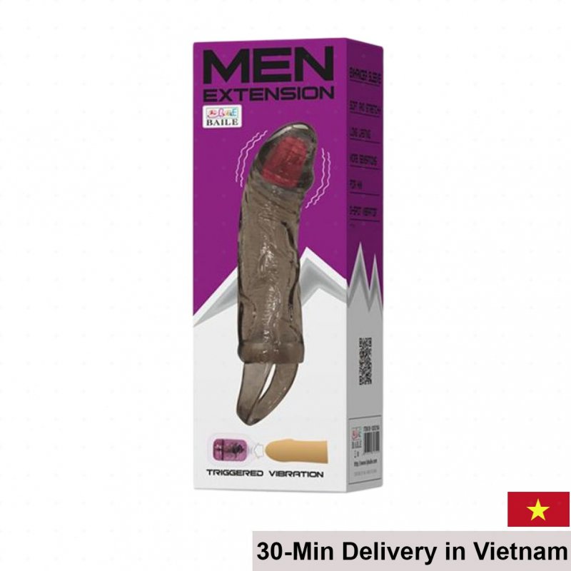 Baile Strap-On Vibrating Cock Sleeve with Ring 