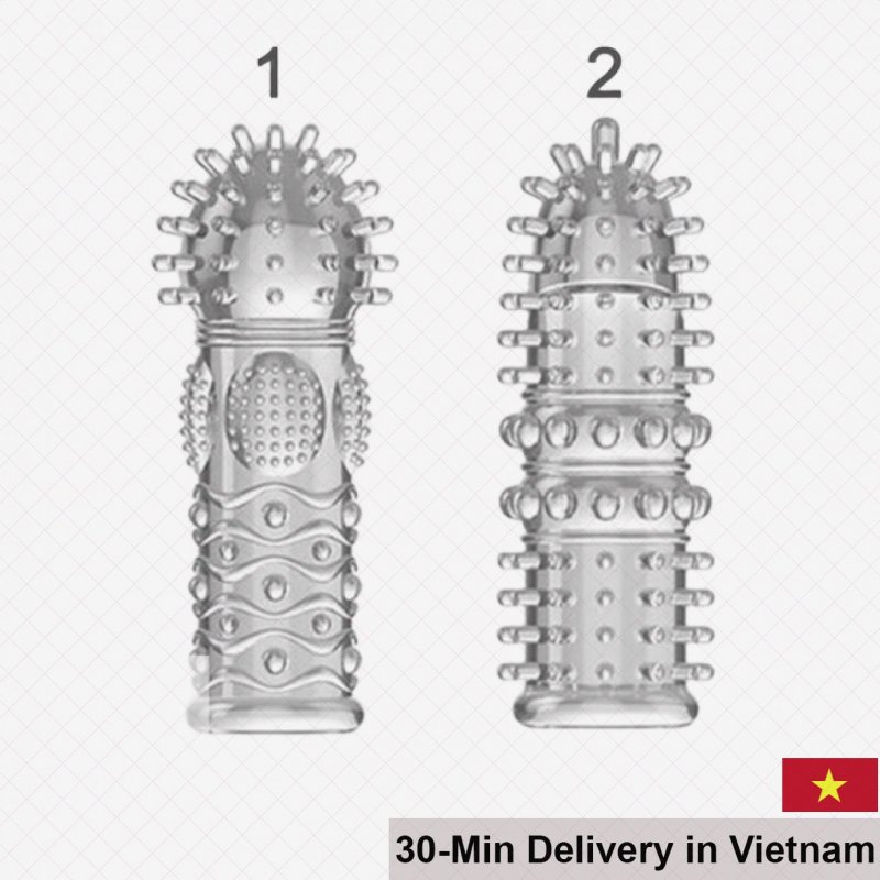Aichao Finger Sleeve Condom Spiked & Beaded Silicone Sensation 
