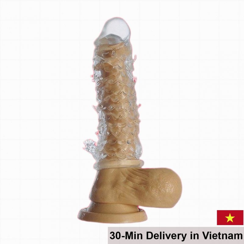 Dragon Scale Textured Silicone Penis Sleeve for Men 