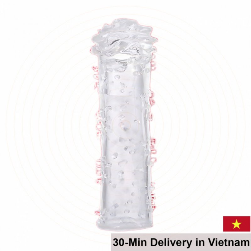 Rose Style Penis Sleeve Delay Condom Silicone Fit 