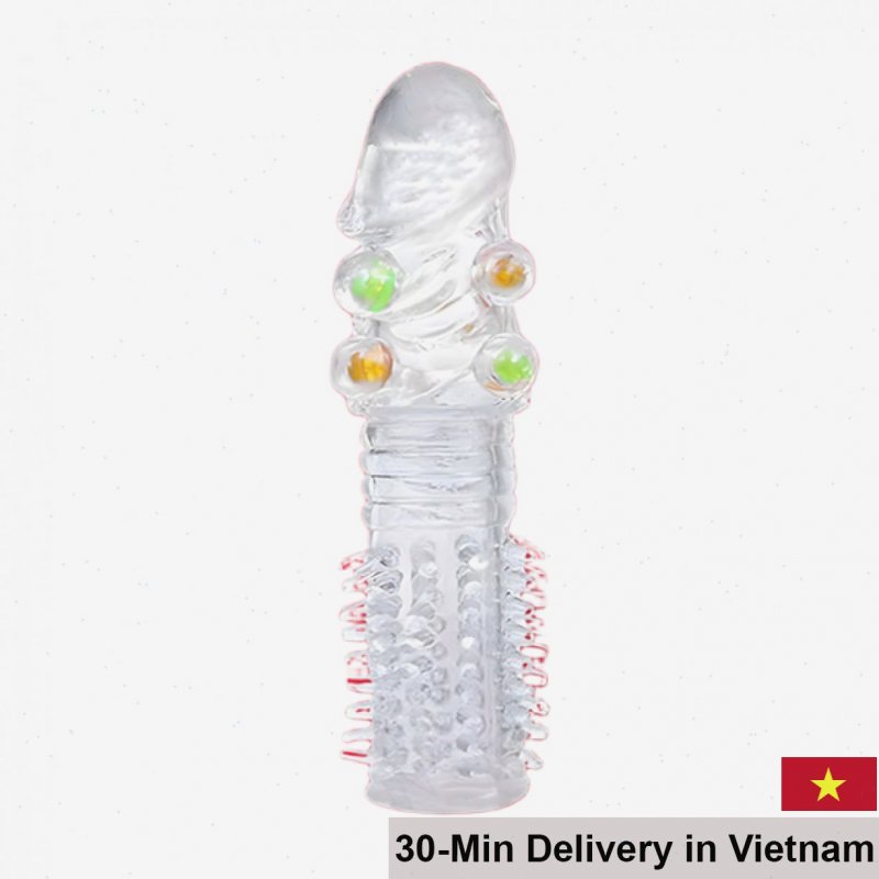 Silicone 8 Beads Textured Sleeve Delay Intense Pleasure 