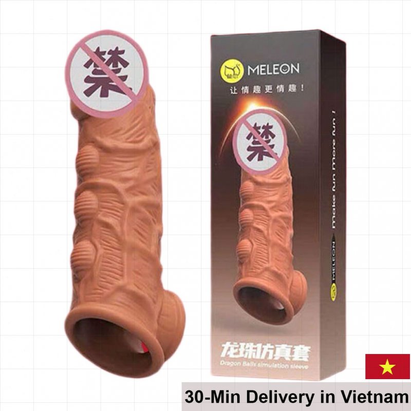 Meleon Dragon Ball Dotted Penis Sleeve with Strap Silicone Fit 