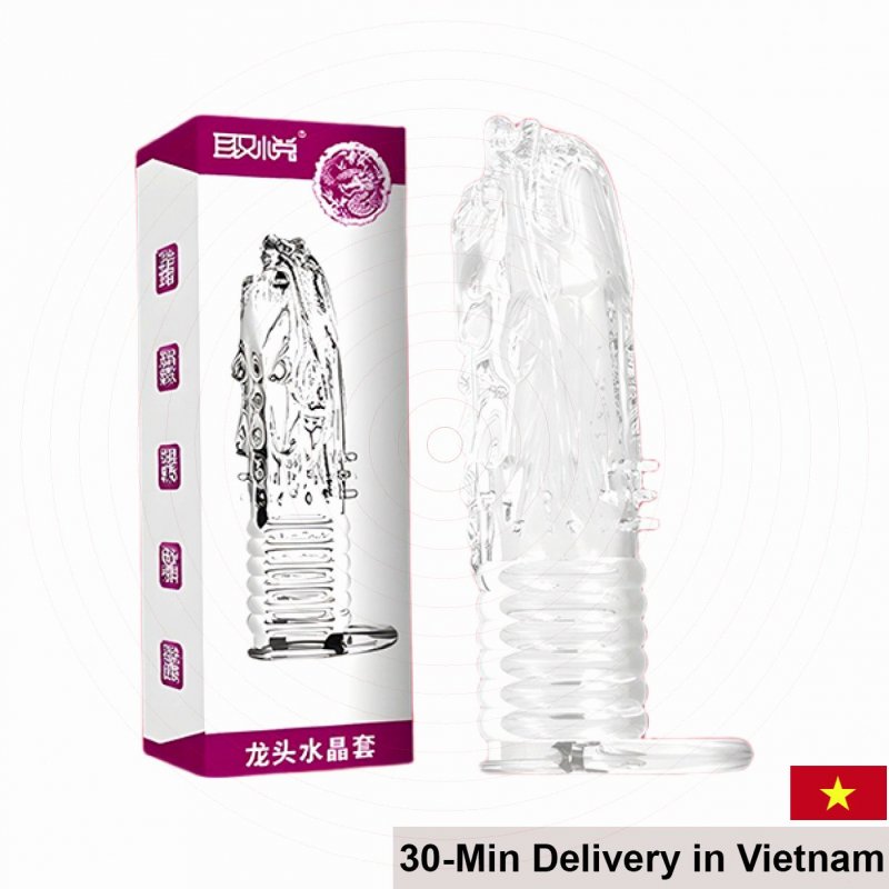 Aichao Dragon Head Textured Penis Sleeve for Pleasure 