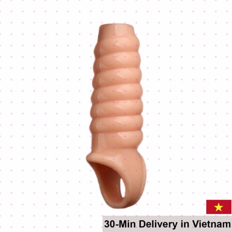 Yunman Spiral Texture Penis Sleeve Condom Enhancer Male Toy 