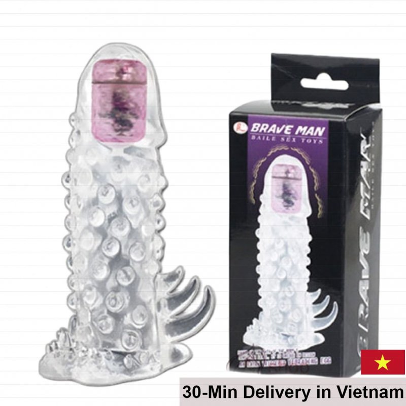 Premium Vibrating Penis Sleeve Delay Condom for Longer Sex 