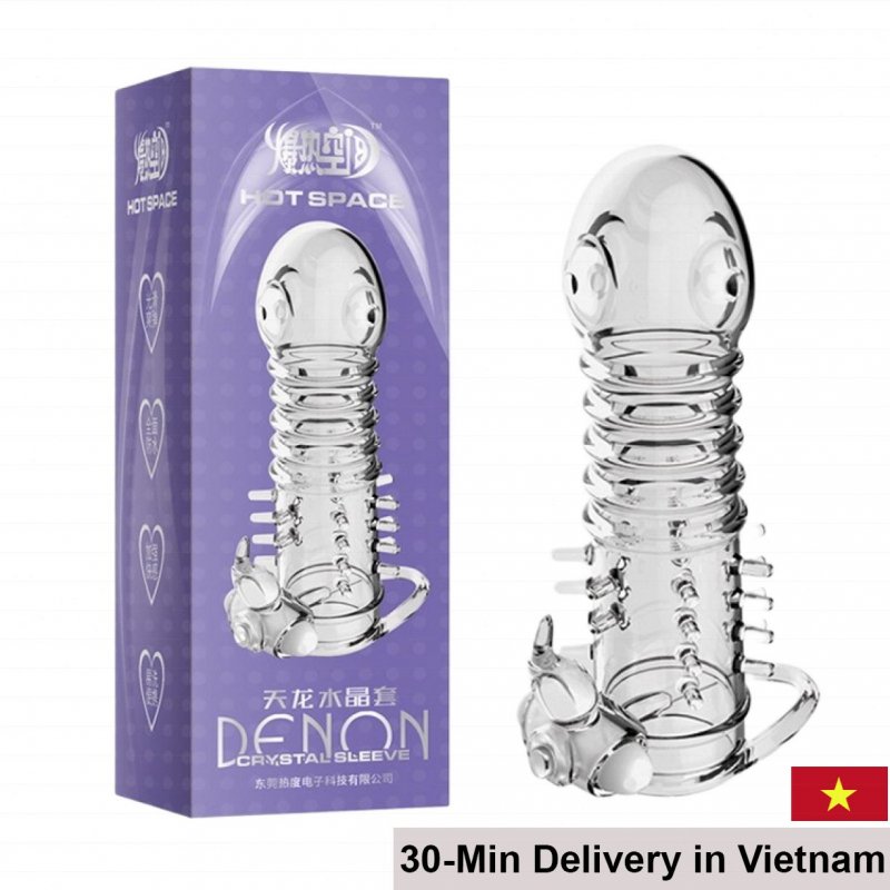 Vibrating Textured Ribbed Penis Sleeve Enhancer 