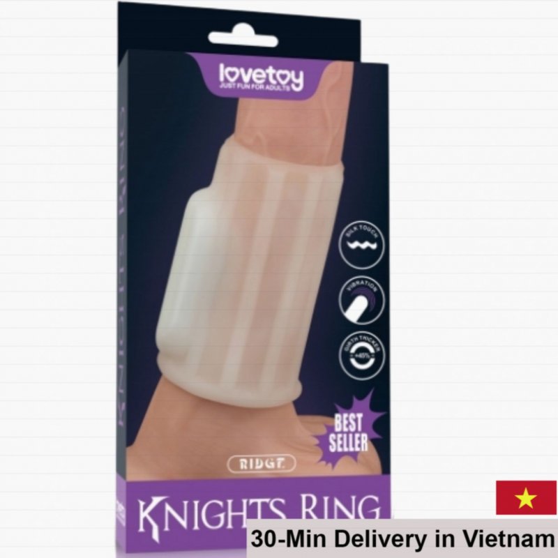 Lovetoy Ribbed Vibrating Silicone Condom Delay Sex 
