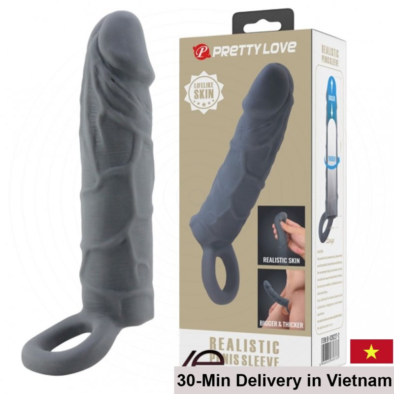 Black Soft Silicone Cock Sleeve With Rotating Function 