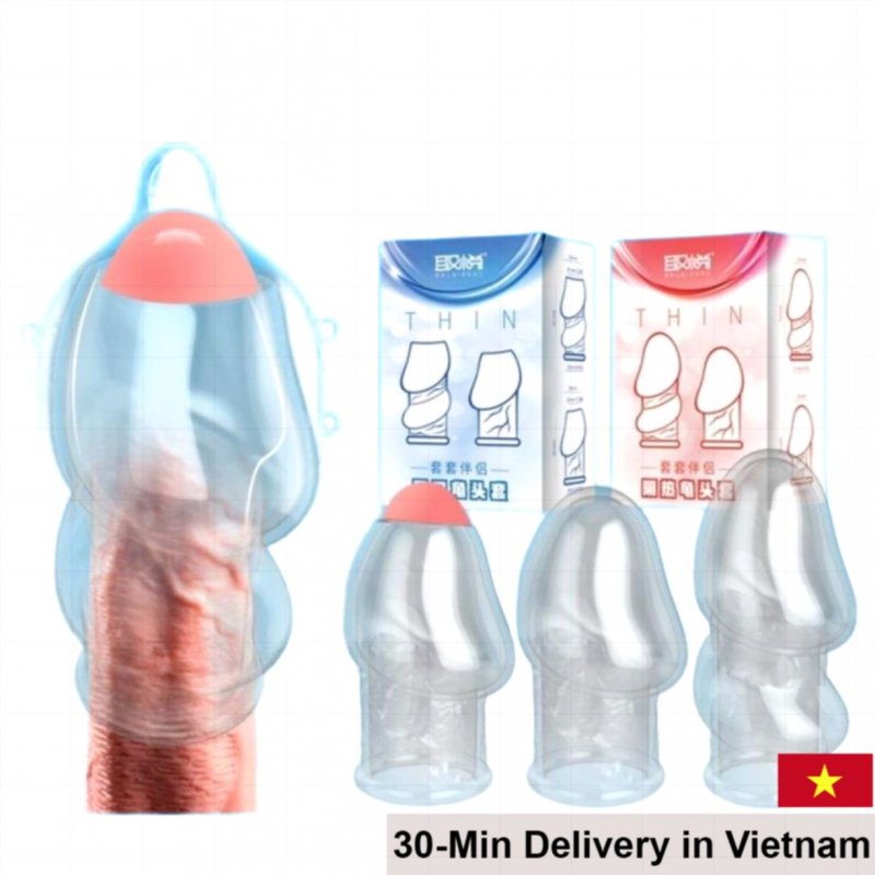 BCS Donzen THIN Ringed Open Tip Condom TPE Elastic 