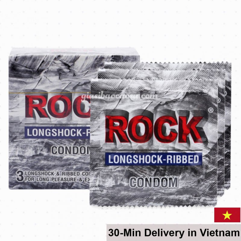 Rock Longshock Ribbed Spiked Condom Delay Lasting 3pcs Sensual 