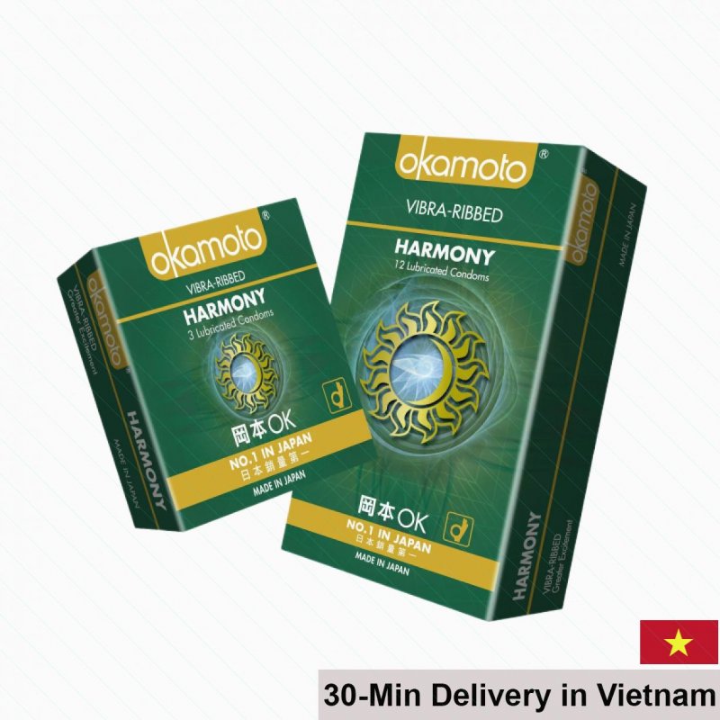 Okamoto Harmony 52mm Ribbed Latex Condom Japan 