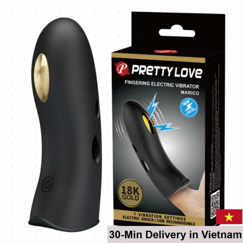 Pretty Love Marico 18k Gold Electric Finger Vibrator with Rechargeable Battery 