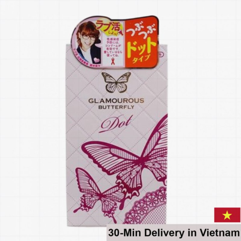 Jex Glamourous Butterfly Dot Textured Condom 8-Pack 