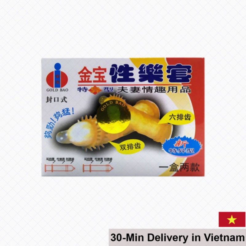 Gold Spiked Condom 2-Pack Enhance Female Pleasure 