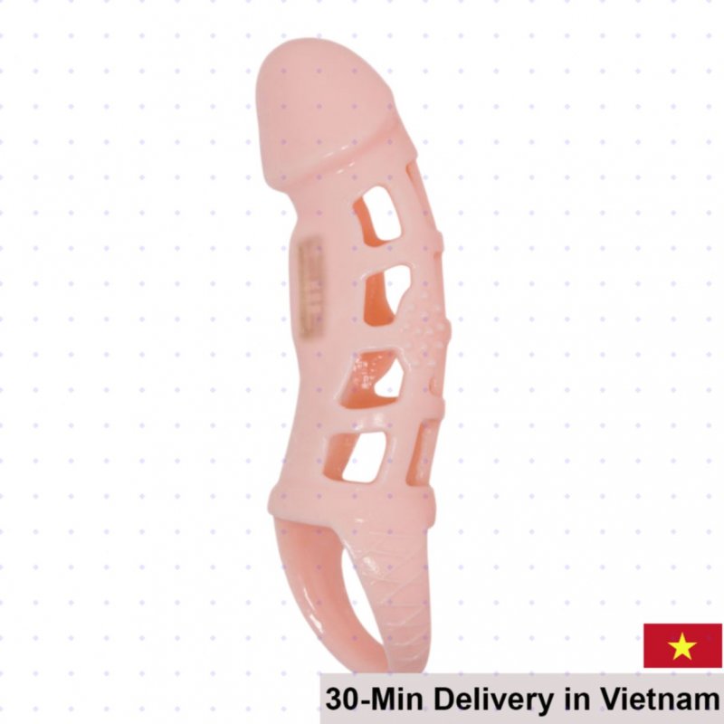 Japan Mesh Vibrating Extension Condom for Longer Lasting Play 