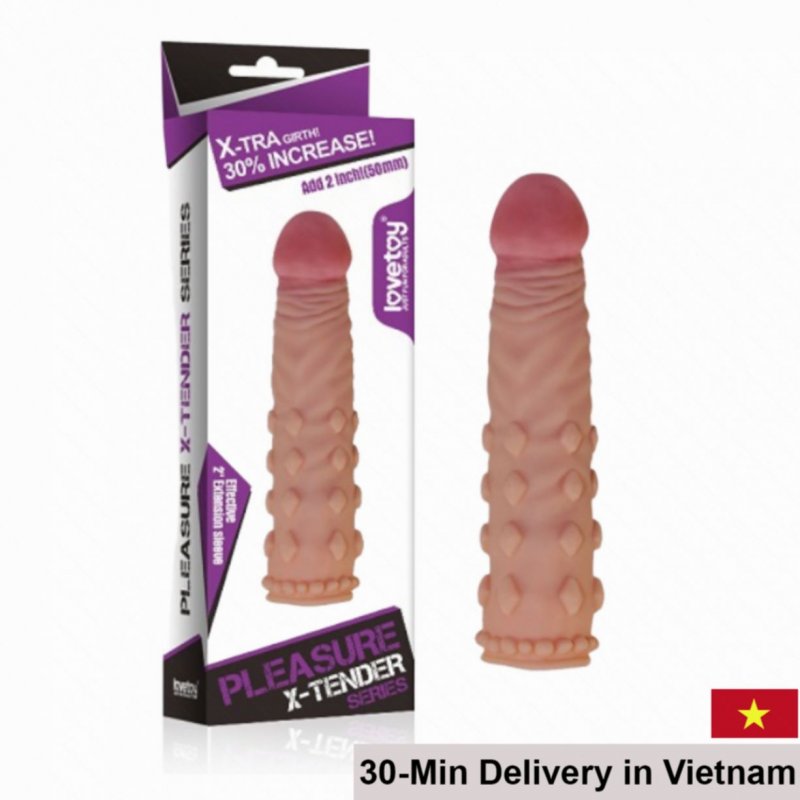 Lovetoy Pleasure X-Tender Series 5cm Extension Condom Enhance Size 