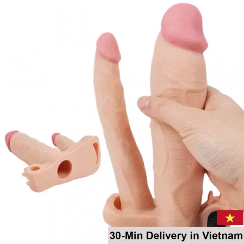 Dual Branch Silicone Condom for Vaginal and Anal Play 