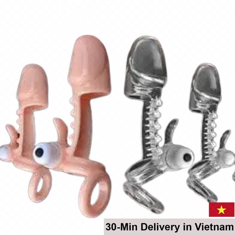 BD32A Ribbed Vibrating Penis Sleeve Delay Booster 