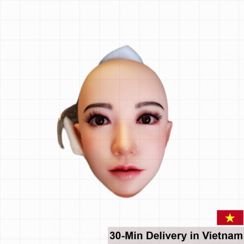 Silicone Oral Tongue Head B01 Fake Hair Style Pocket Design 