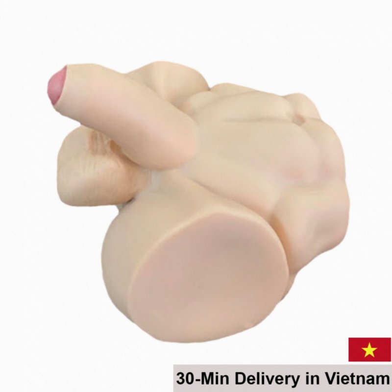 Half-Body Gay Dildo Dual-Use Realistic Anal Masturbation Toy 