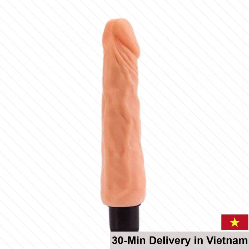 Real Feel Vibrating Dildo Soft Ribbed Waterproof 