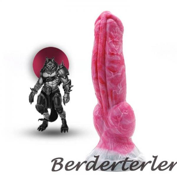 Wolf Knot Fantasy Dildo with Suction Cup – Large Curved Silicone G-Spot & Prostate Stimulator 