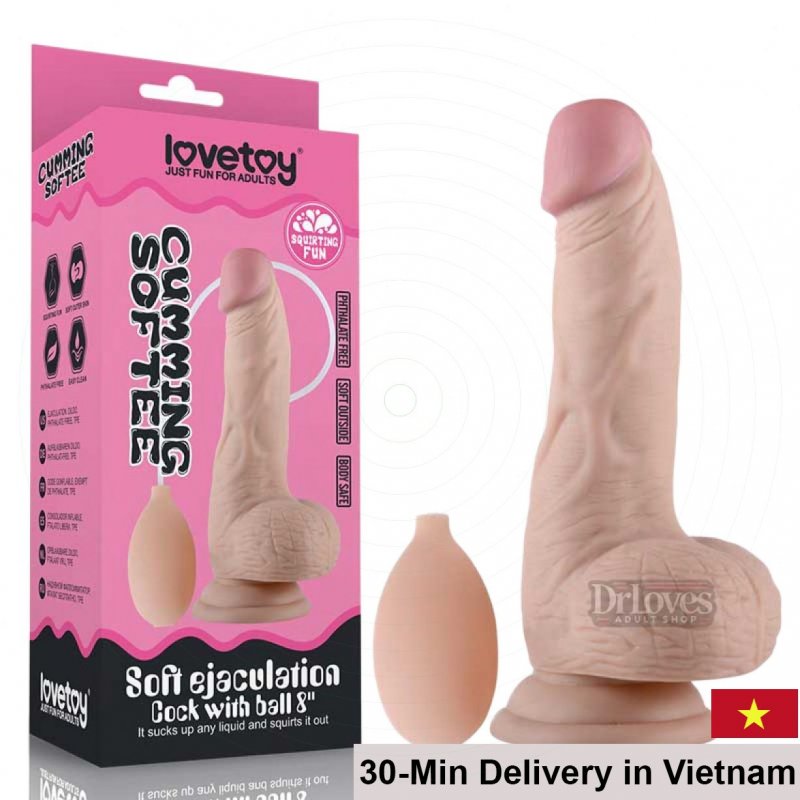Lovetoy Cumming Softee Wall Mounted 8-inch Silicone Dildo 