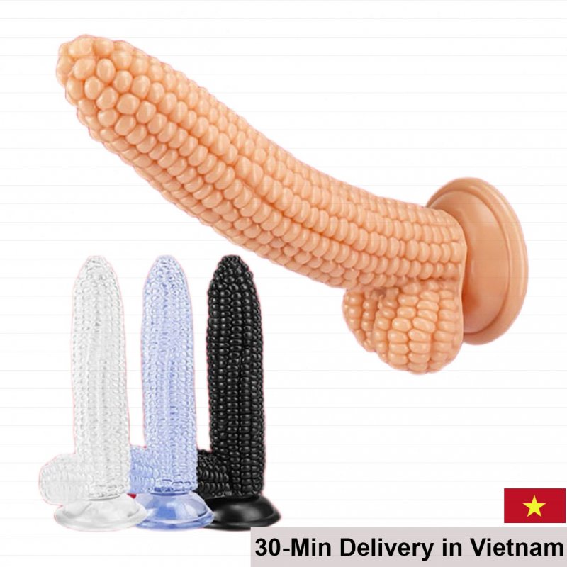 Corn-Shaped Silicone Wall Suction Dildo Multi-Purpose 