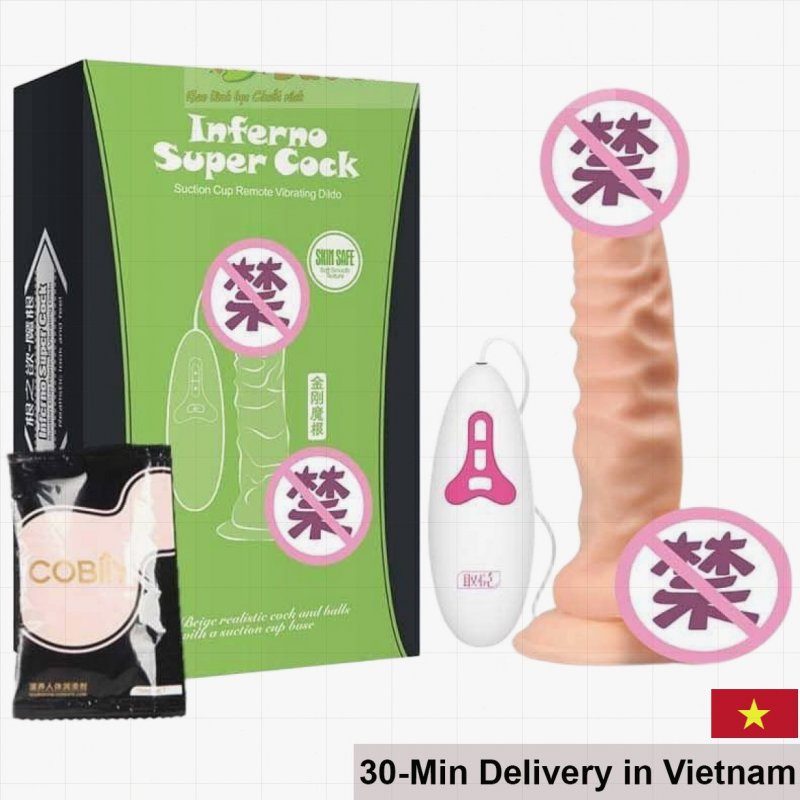 Infeno Super Cock Wall-Mounted Vibrating Rotating Dildo Toy 