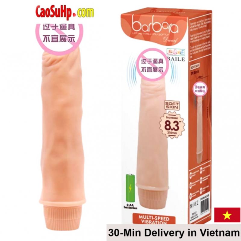 Baile Barbara Handheld Soft Vibrating Realistic Flesh Dildo 