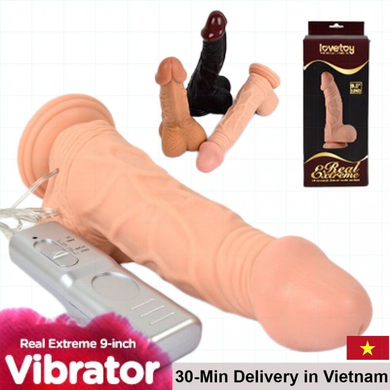 Lovetoy 9in Wall-Mounted Silicone Vibrating Dildo Female 