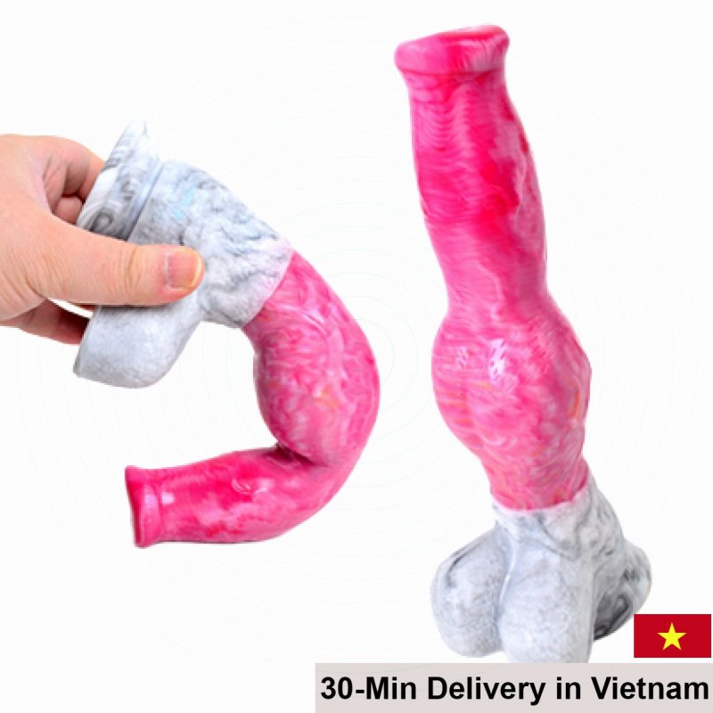 Ultra Soft Realistic Dog Dildo Silicone 23cm Waterproof USA 