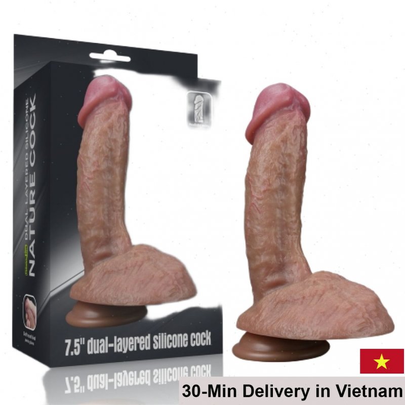 Lovetoy Nature USA 7.5in Soft Silicone Wall-Mount Dildo 