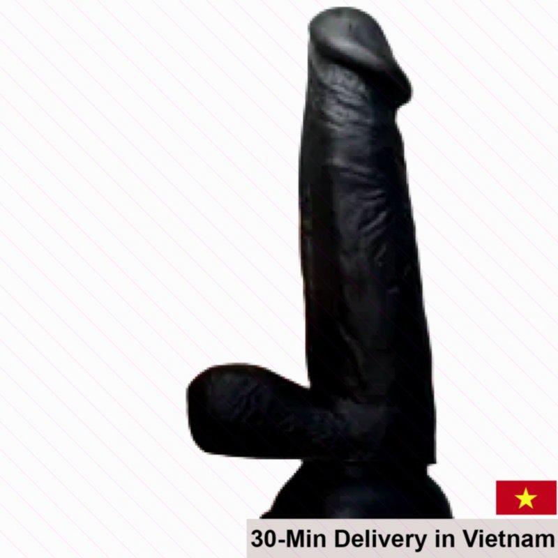 Black 11x3cm Soft Silicone Suction Cup Dildo 