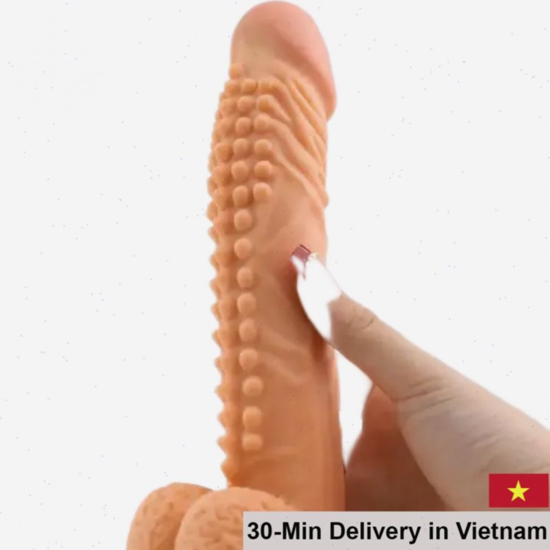 Soft Ribbed Dildo With Suction Base Flexible Safe Material 