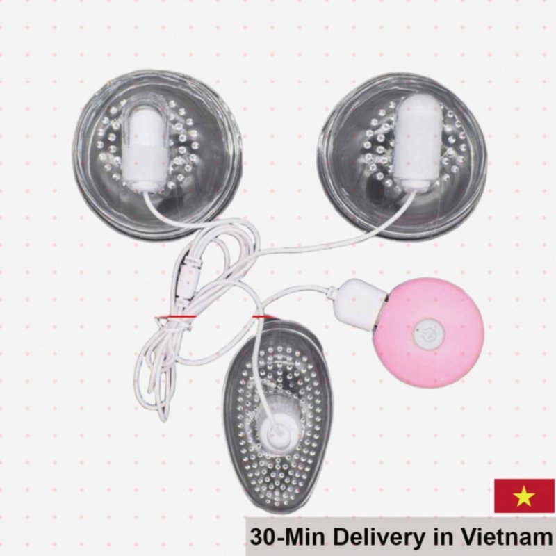 Nipple & Clitoral Massage Vibrator Set - Silicone, Relaxing 
