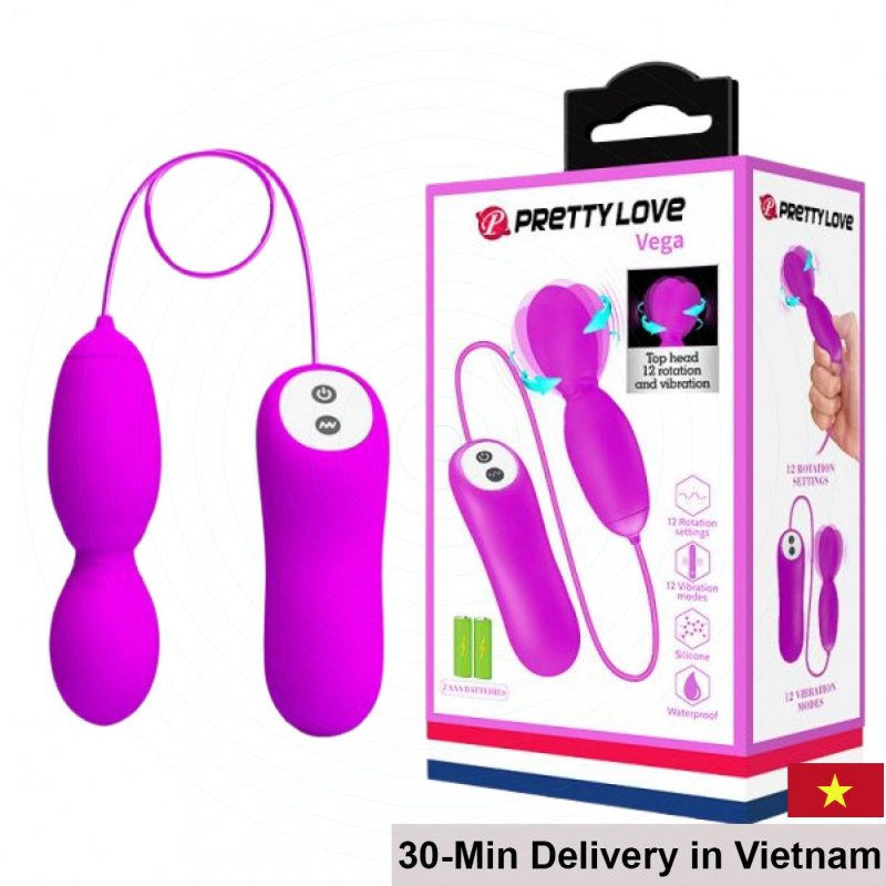 Prettylove Vega rotating vibrating dildo 12 modes waterproof 