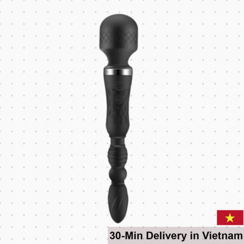 Double head anal vibrating massage stick 10 mode silicone 