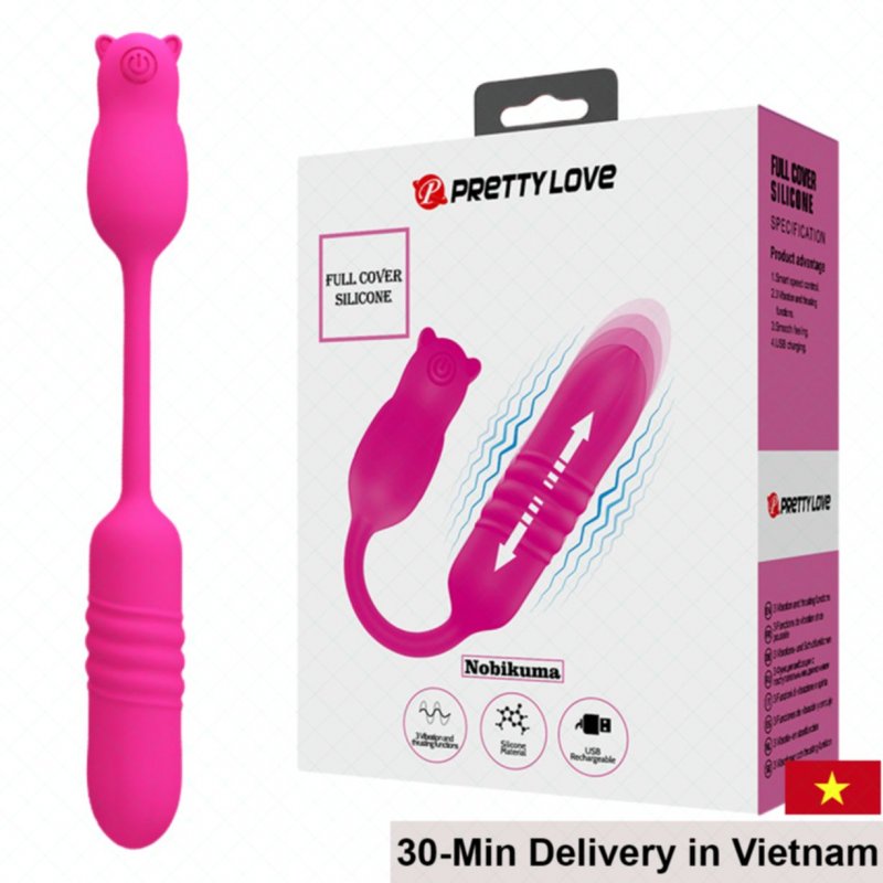 PrettyLove Nobikuma Thrusting Vibrator Egg Silicone 24.5x3cm 