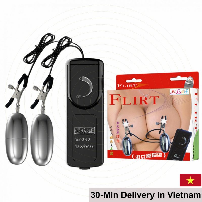 Baile Flirt Twin Vibrating Eggs Breast Clamp Adjustable 