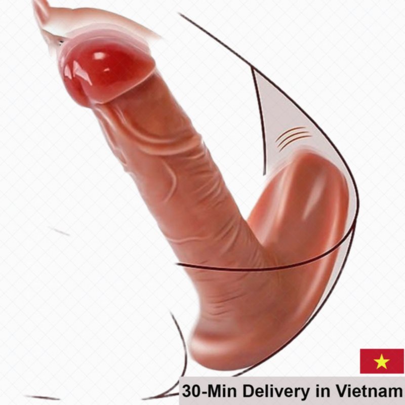 Remote Control Heated Vibrating Strap-On Dildo 13cm 
