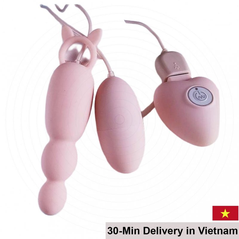 ROSELEX Helga USB Rechargeable Dual Vibrating Egg Set 