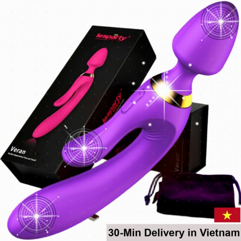 LESPARTY 3-Head G-Spot Massage Vibrator Silicone Rechargeable 