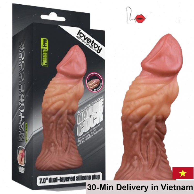 Lovetoy Platinum Silicone Double-Layer Ribbed Dildo 7